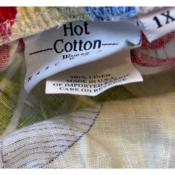Hot Cotton Skirt Women's Linen Maxi Floral Tropical Multicolor Size 1X - Picture 4 of 9